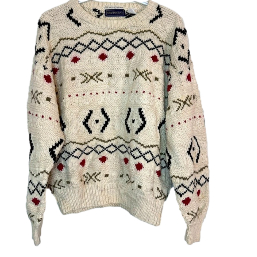 Vintage Hand Knit Grafton & Co Chunky Crewneck - Picture 2 of 10